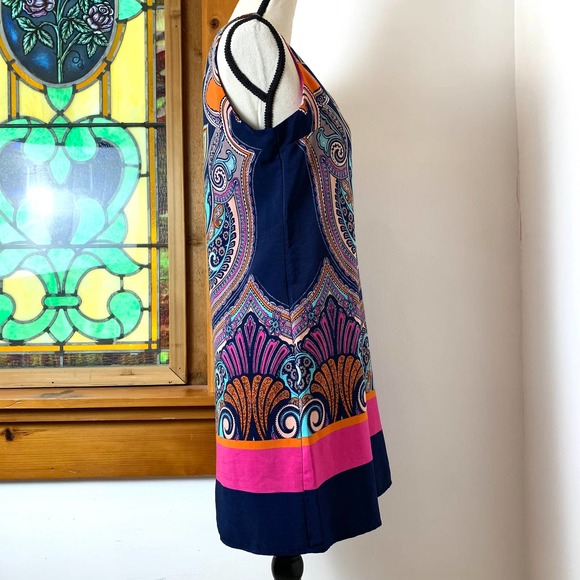 Vintage Psychedelic MOD Retro 60s Renneec. Midi Dress- S - Picture 7 of 10